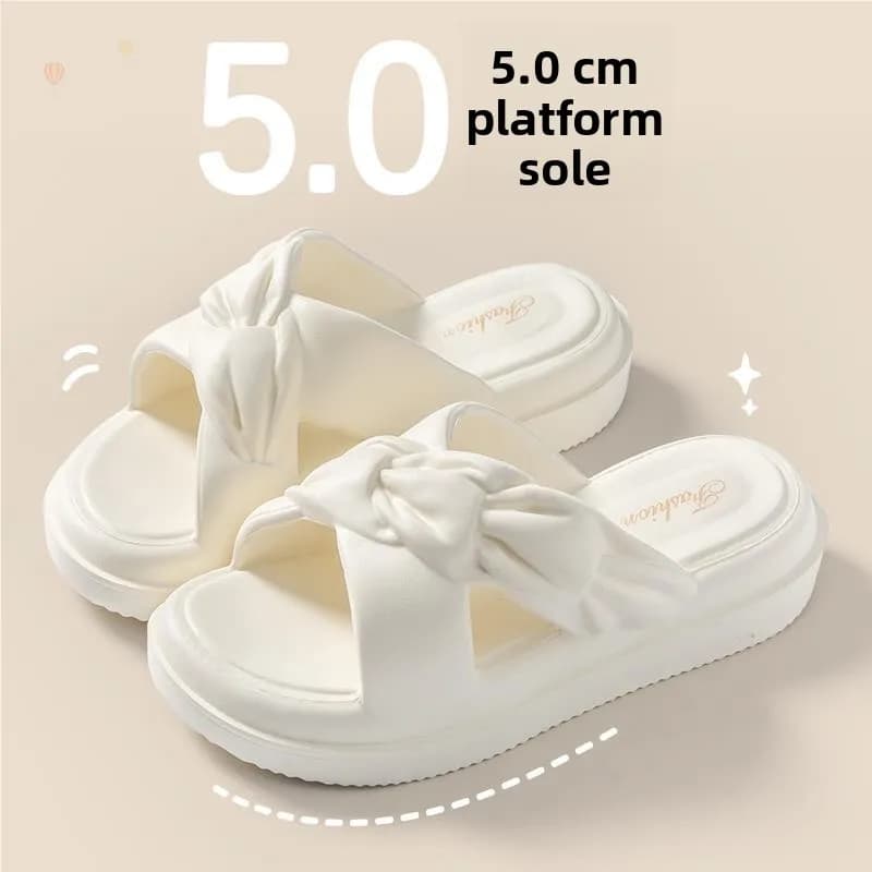 Summer Thick Bottom Sandals Women's Flip Flops Beach Anti-Slip Home Slippers Cute Style EVA Material Comfortable Home Shoes