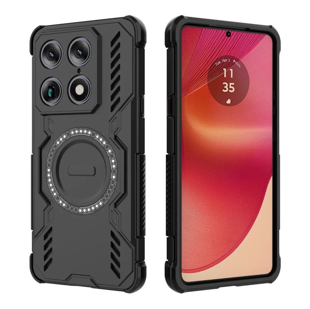 Custodia Armor con dissipazione del calore per ricarica wireless magnetica MagSafe, cover antiurto in plastica rigida per Motorola Moto Signature