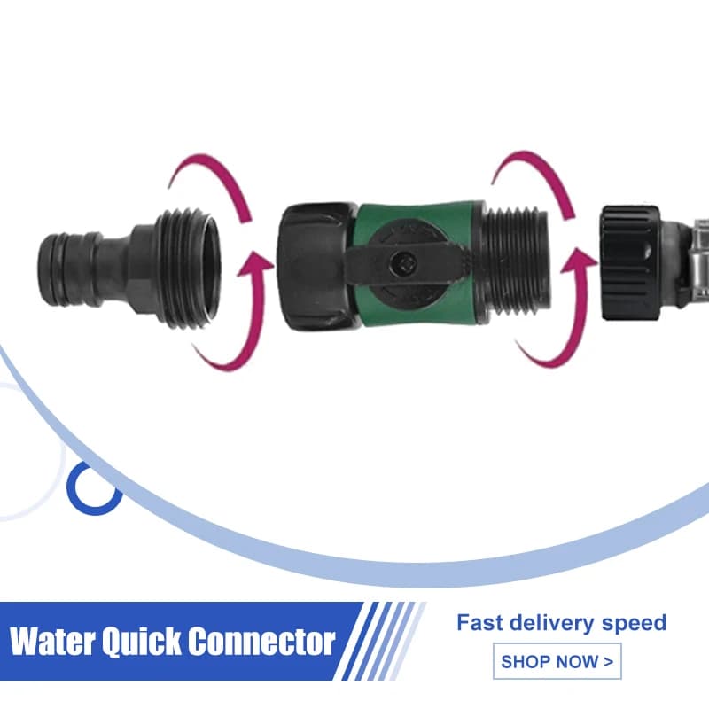 1Pc 3/4 "Connettore per tubo da giardino Splitter per tubo da giardino con rubinetto Irrigazione Spegnimento per paesaggistica Piantare fiori Irrigazione