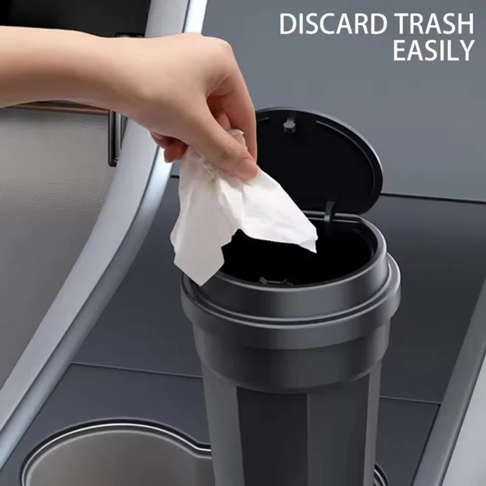 Bidone della spazzatura per auto Portabicchieri Bidone della spazzatura per auto con coperchio Bidone della spazzatura per auto multiuso impermeabile Piccolo cestino della spazzatura per accessori auto