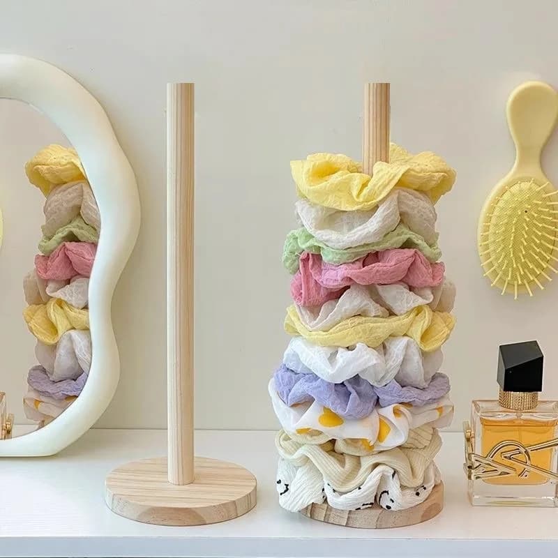 Porta bracciale verticale Espositore da tavolo in legno per bracciale Espositore per braccialetti per orologi Bracciali Scrunchies Fasce per capelli