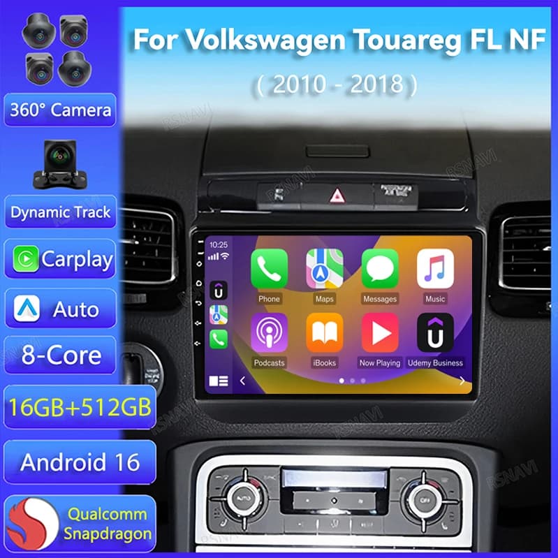 Android 15 Autoradio Per Volkswagen Touareg FL NF 2010 2011 - 2018 Stereo Carplay Lettore di Navigazione GPS Touch Screen Senza Fili BT