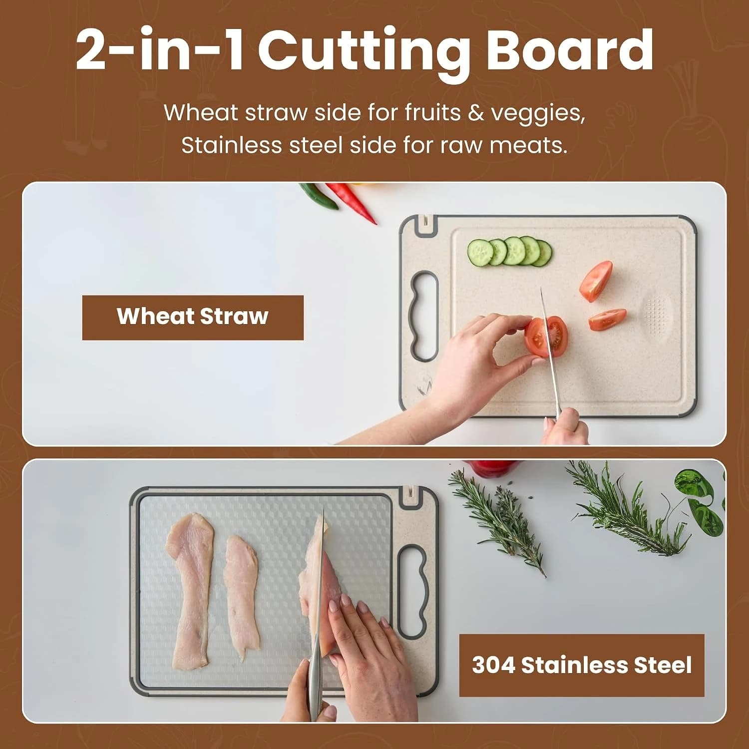 Steel Cutting Boards For Kitchen – Heavy-Duty, Rust-Resistant Cutting Board Stainless Steel – Dishwasher Safe Metal