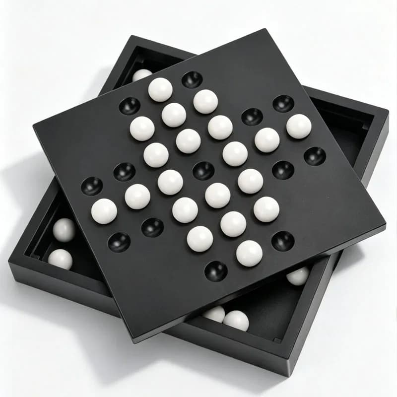 Europe Classic Single Chess Peg Solitaire Educational Strategy Board Games for Adults & Kids Family Travel Party Fun