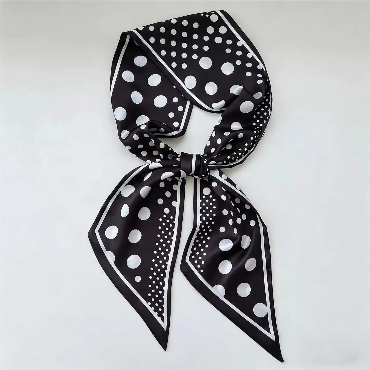 Silk Scarf with Wave Pattern Fresh Style, Long, Fashionable, Women's Fashion, Hairband, Stock Exchange, Design with Silk Tape, Sink Scarf, Foulard, Neck Scarf