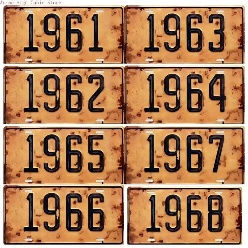 Targa in Metallo 2D Stile Antico 1960-1969, in Alluminio Solido, Resistente, con Caratteri Vintage, Impermeabile, Durevole, Decorazione Murale Perfetta