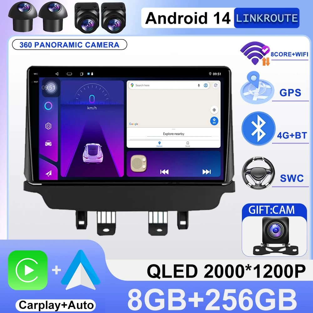 Per Mazda CX-3 CX3 Mazda 2 Mazda2 DK 2015 2016 2017 2018 Navigazione GPS Lettore Multimediale Stereo Android 13 Autoradio Carplay