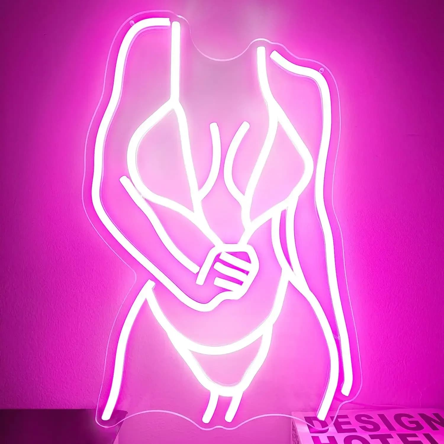 Luce al Neon a Forma di Silhouette Femminile, Insegna Artistica Dimmerabile per Camera da Letto, Bar, Sala Giochi, Decorazione Murale, Arte Moderna per Casa, Regalo