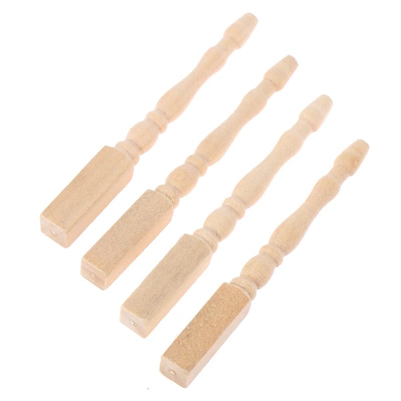 Nuova Casa delle Bambole di Tendenza! Set di 4 gambe per tavolo in legno in miniatura 1:12 per casa delle bambole, accessori fai da te per mobili