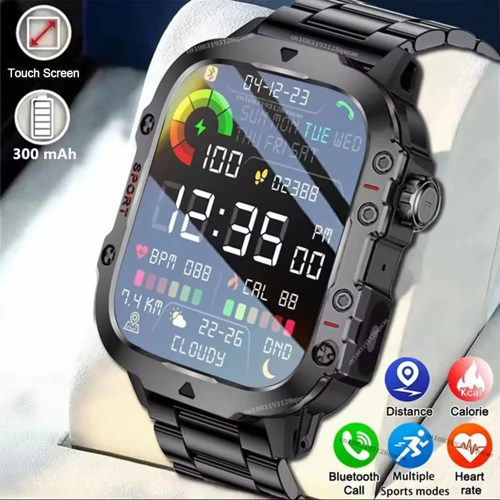 Outdoor Sports Smart Watch Touch Screen HD LED Flashlight Bluetooth Talking GPS Tracker Smart Watches For Men Woman Party Gifts