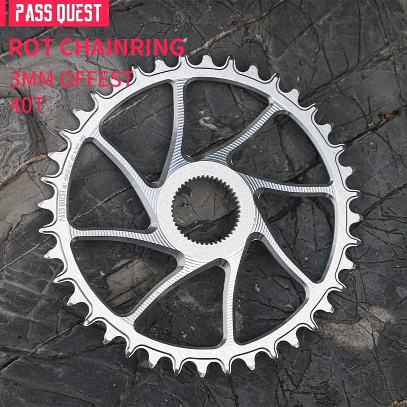 Argento 3mm Offset Per Rotore VEGAST ALDHU GUANTI Mountain Bike Montaggio Diretto Chainrings 36T 38T 40T 42T 44T 46T48T Ruota di Catena