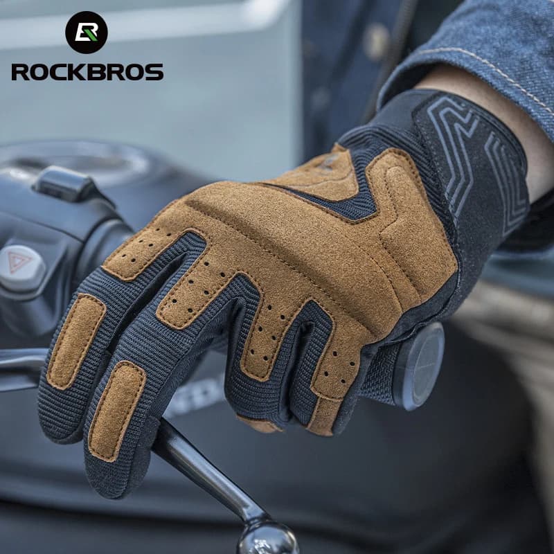 ROCKBROS Guanti da moto Donna Uomo Guanti da ciclismo tattici militari Guanti da equitazione per moto da motocross con dita intere traspiranti