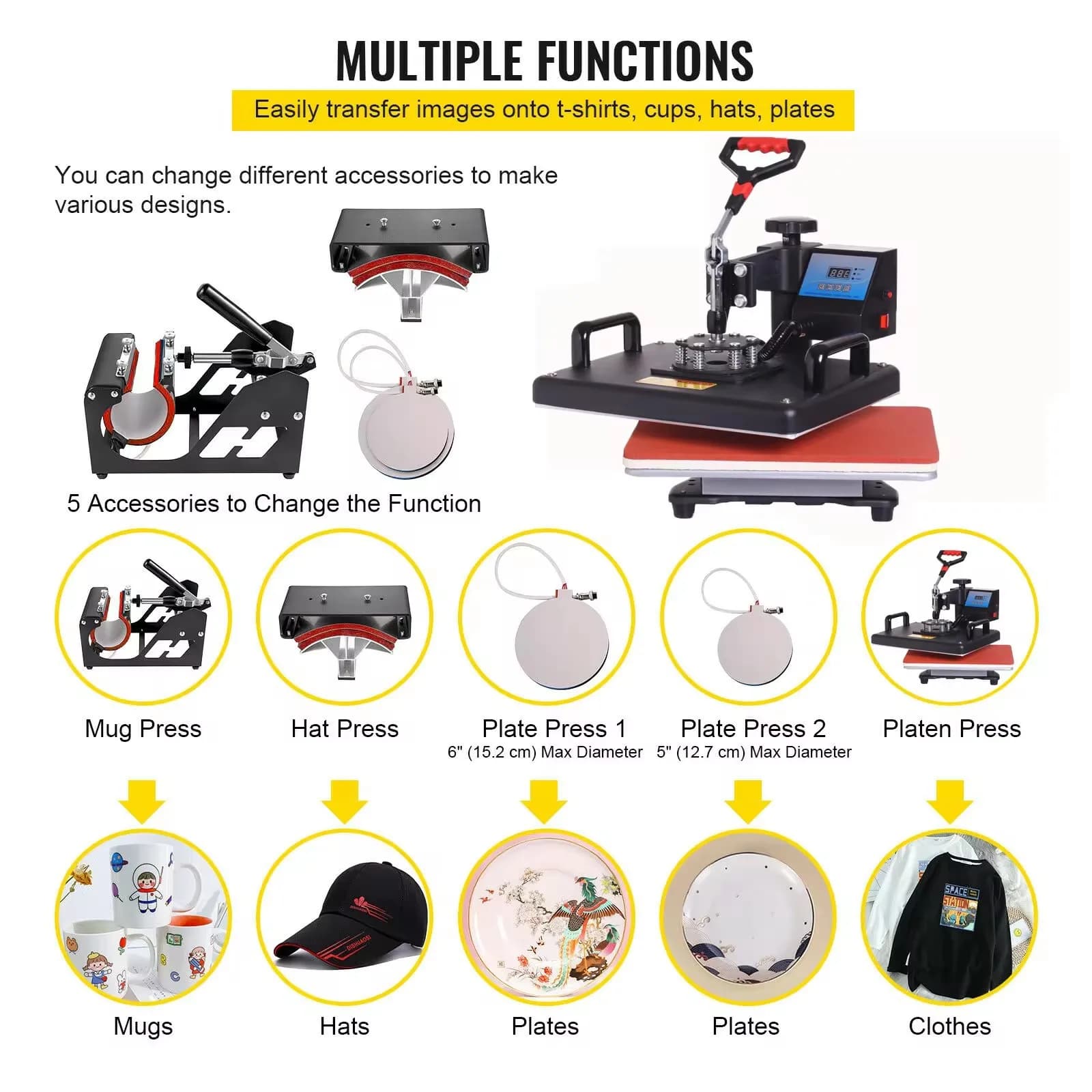29*38cm Muntifunctional Sublimation Heat Press Machine Tshirt Heat Transfer Printer For Mug/Cap/football/bottle/pen/shoes