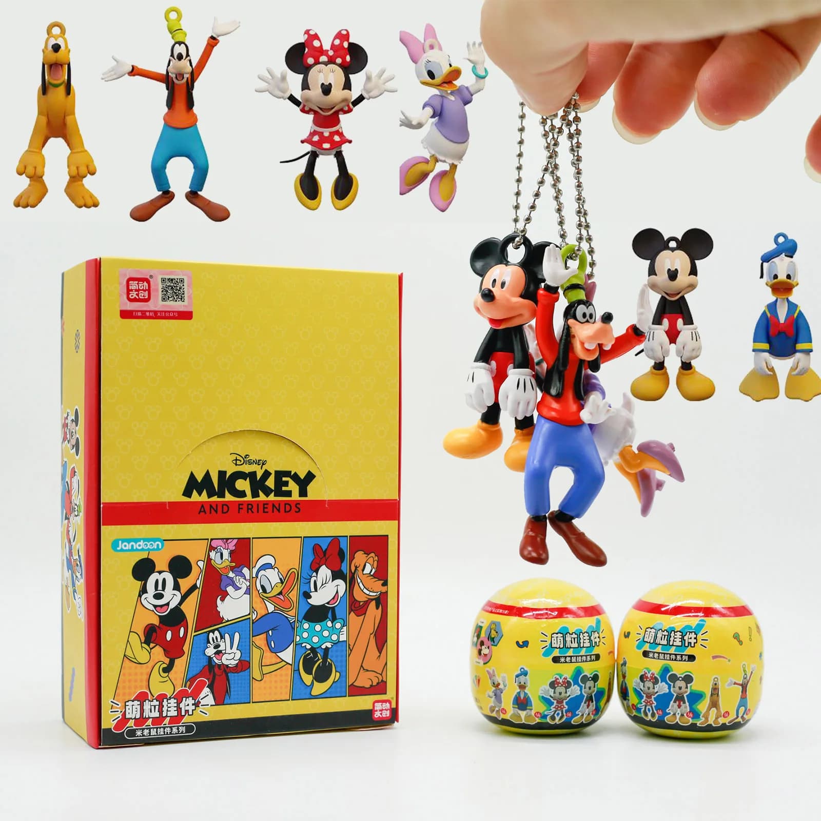 Closed box of Mickey Mouse and friends Gacha Toy Mini Figure Collection Micro model Backpack Pendants Children's Gifts