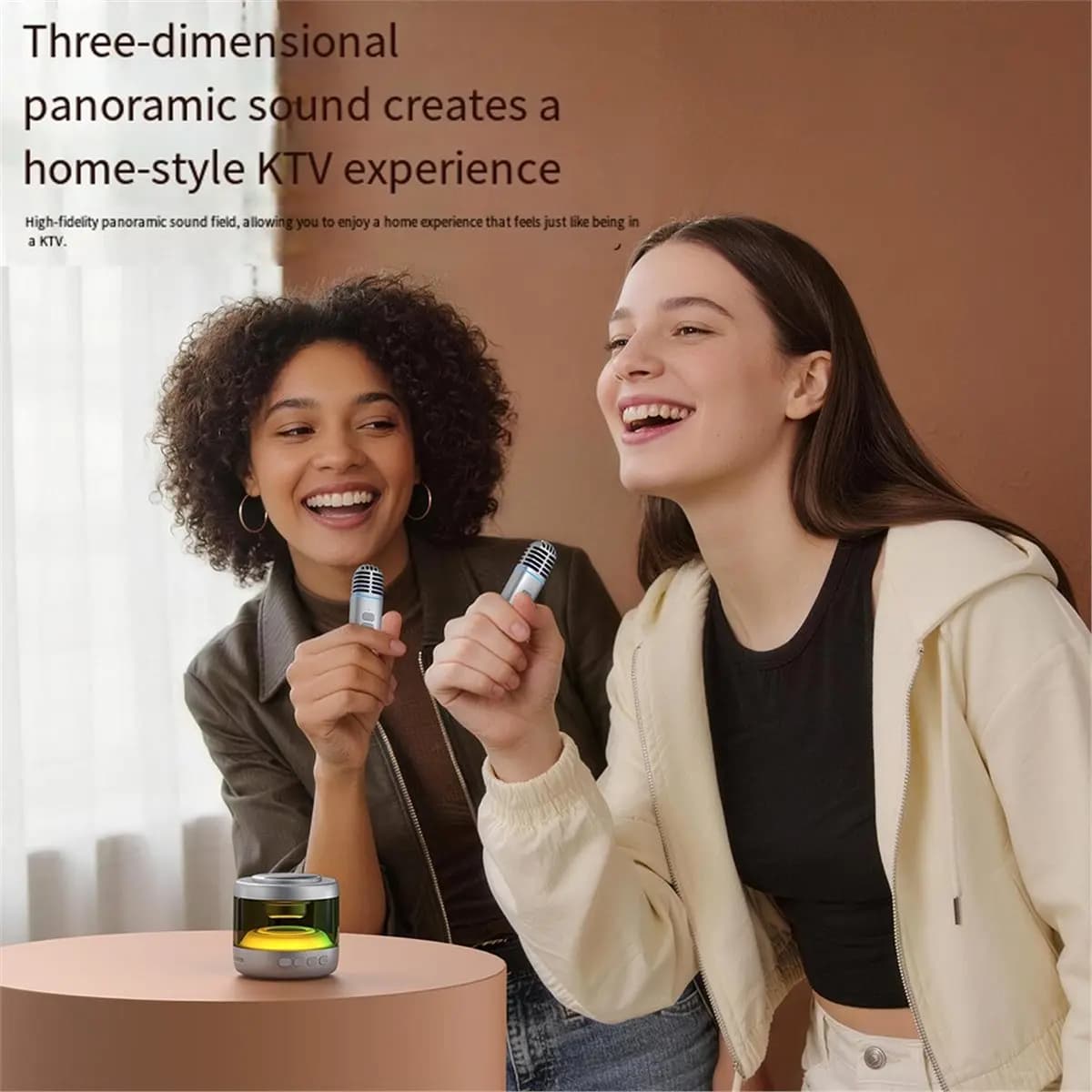 [A75T] Microfono Bluetooth Magnetico con Altoparlante per Karaoke Domestico, Canto in Dormitorio, Regalo Portatile Nero
