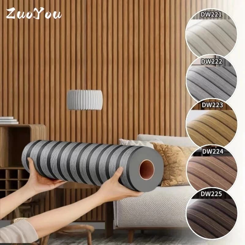 Self-adhesive Wall Panels in Foam Effect Wood for Home Decoration, Flat Surface with Grid Texture, Easy to Apply