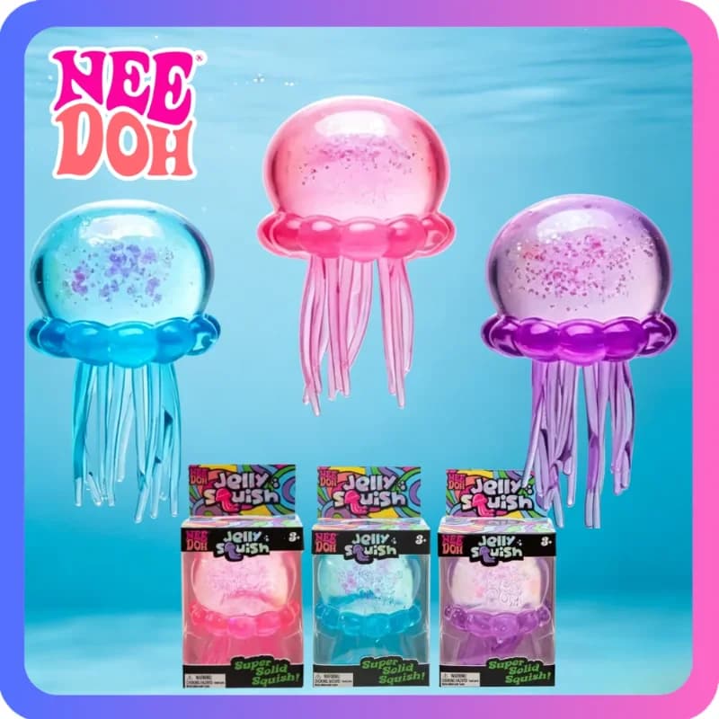 Hot Selling Schylling NeeDoh Fuzz Ball Jellyfish Squishy Blind Box Soft Squeeze Toy Stress Anxiety Relief Stress Sensory Gift