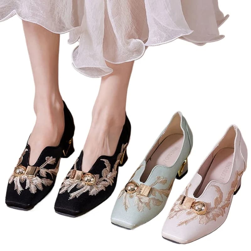 Primavera Autunno Nuovo Stile Le Fou Scarpe da Donna a Bocca Media Pendolarismo Tacco Basso Scarpe Casual Versatili alla Moda Taglie Forti da Donna
