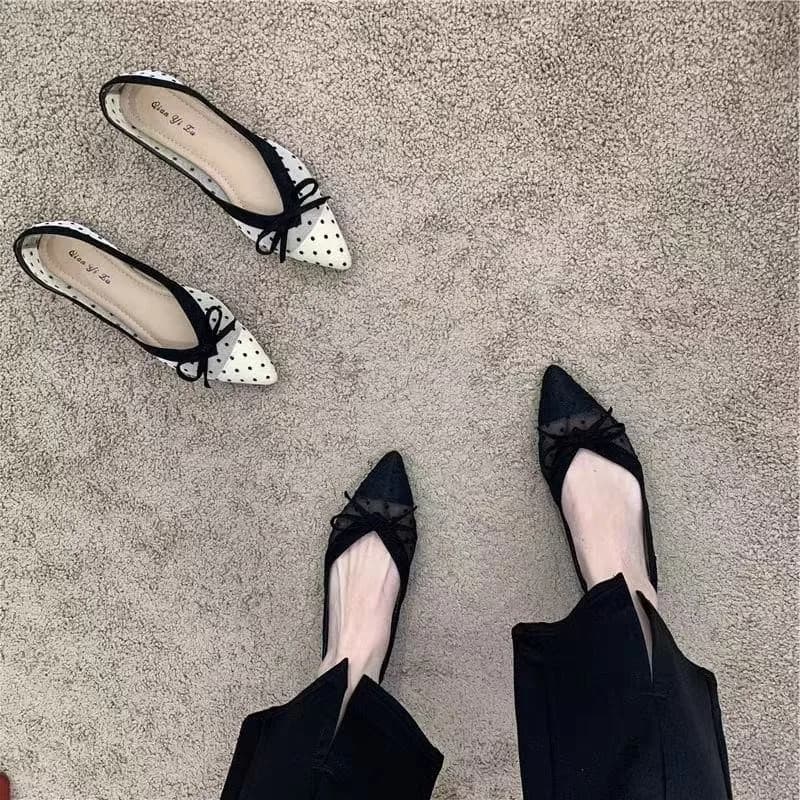 Spring/Autumn Elegant Pointed Sexy Bow Banquet Mary Jane Shoes Fashionable Hot Selling New Comfortable Large Pize Women's Shoes