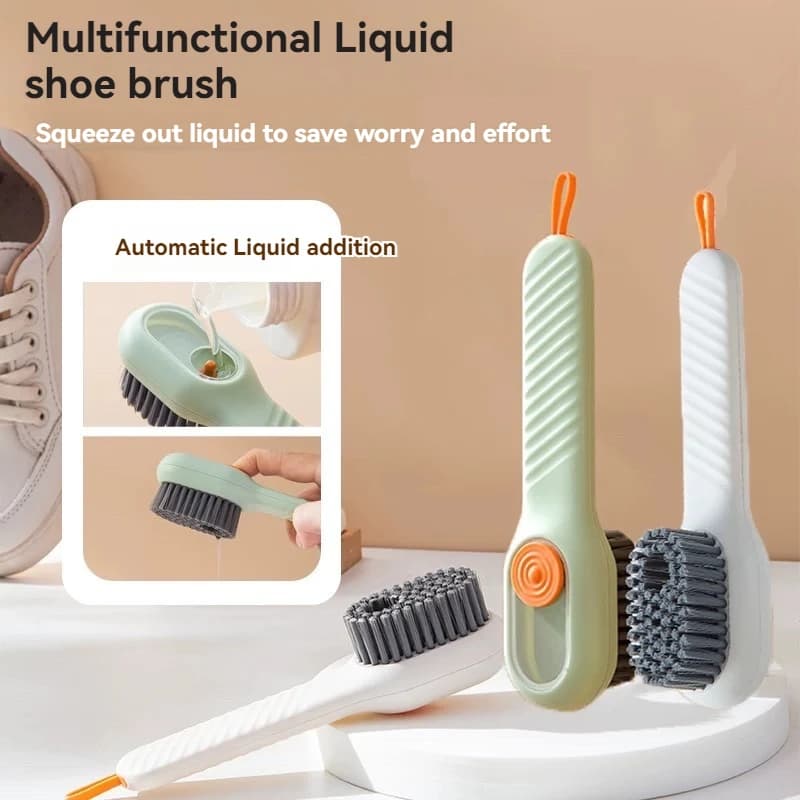 1Pc/Multifunctional Soft Bristle Shoe Cleaning Brush with Automatic Liquid Foaming Cleaning Brush, Portable Shoe Cleaning Tool