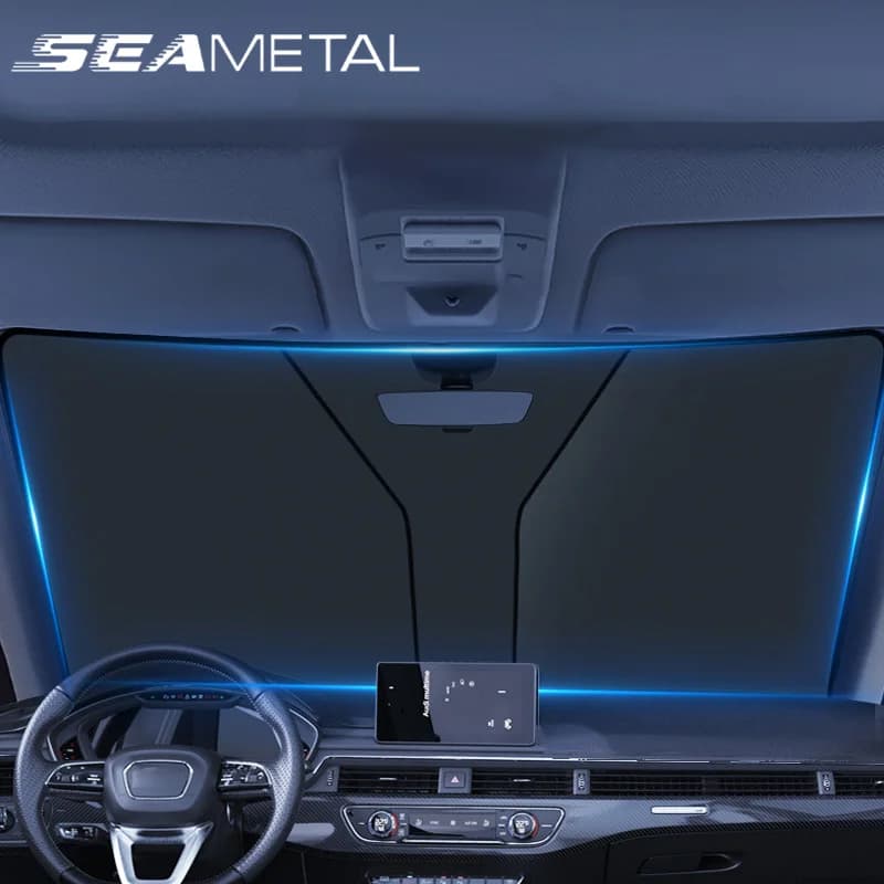 SEAMETAL Parasole anteriori per auto Parabrezza pieghevole Parasole universale adatto per auto, camion, SUV