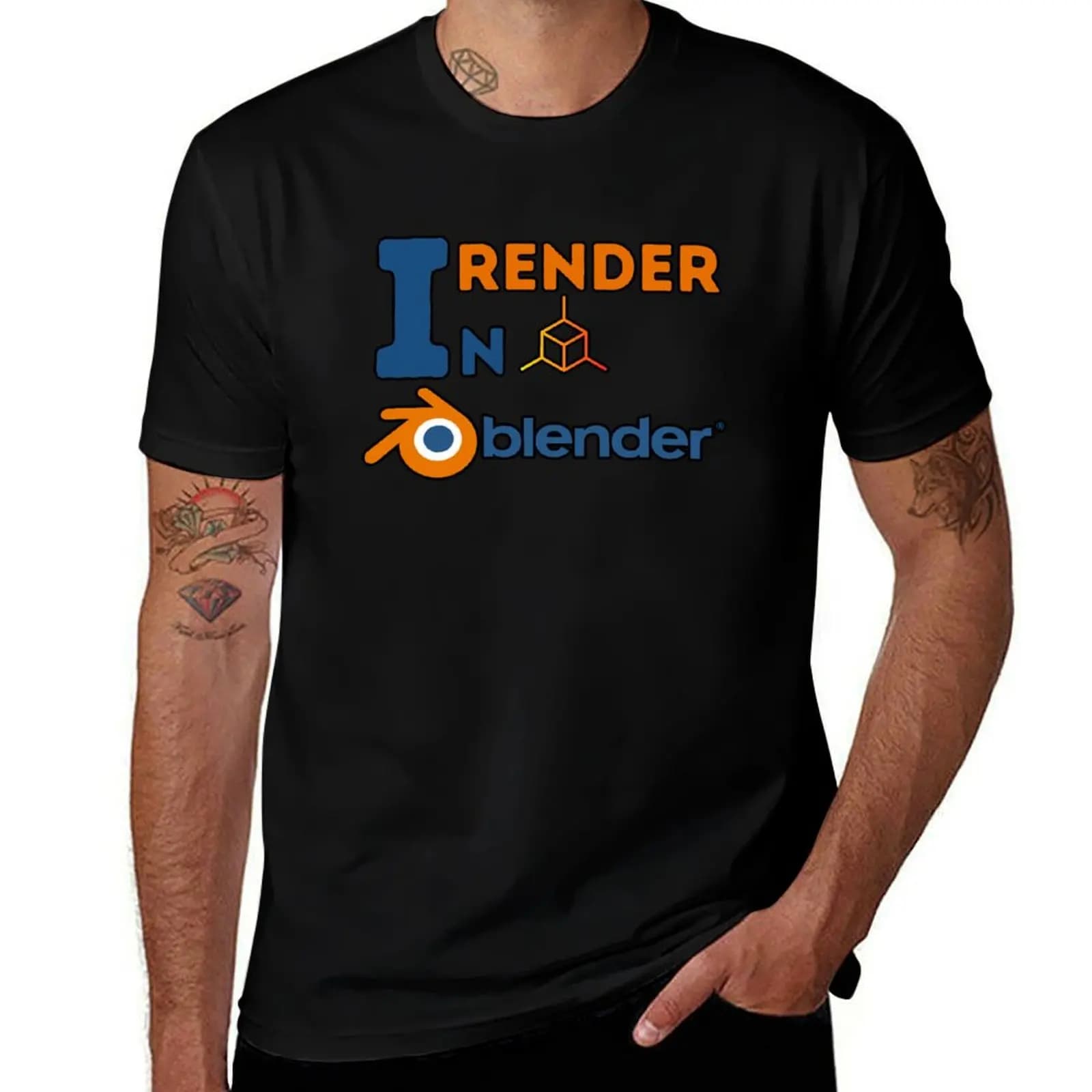 I Render In Blender - Blender 3D T-Shirt Breathable Basic Cotton T-Shirt