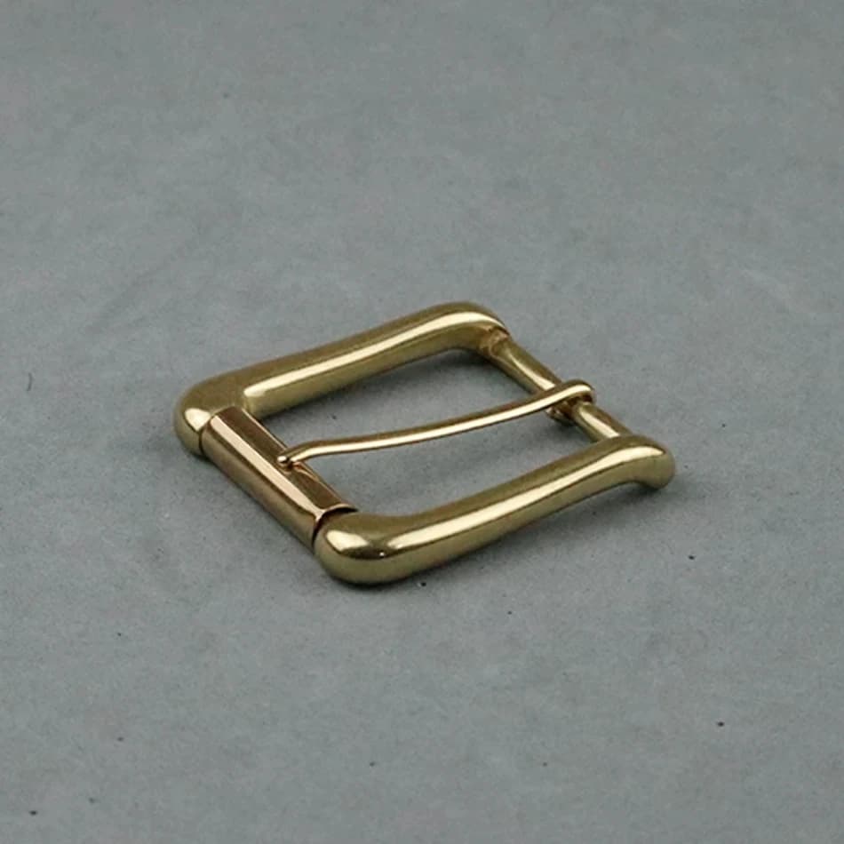 DIY Leather Craft Hardware Men's Solid Brass Belt Buckle Leather Metal Roller Buckle Center Pin Buckle Accessories 40mm