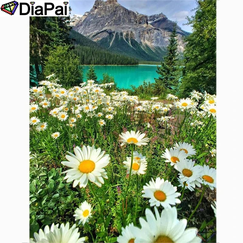 DIAPAI Art 5D Diy Diamond Painting "Flower landscape" Diamond Pictures Cross Stitch 3D Rhinestone Embroidery Decor A26398