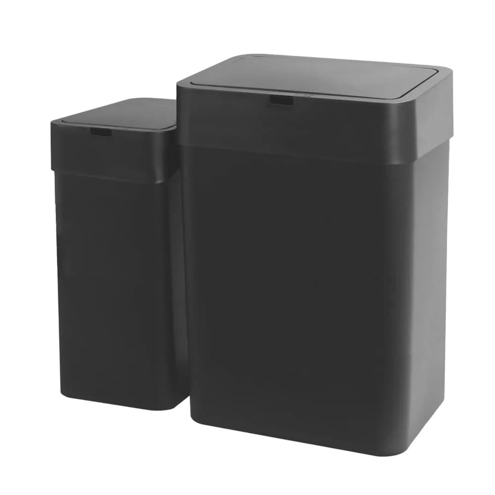 Set di 2 Pattumiere Automatiche con Sensore di Movimento, Sottili, Impermeabili, con Coperchio Silenzioso per Bagno, Camera da Letto, Ufficio