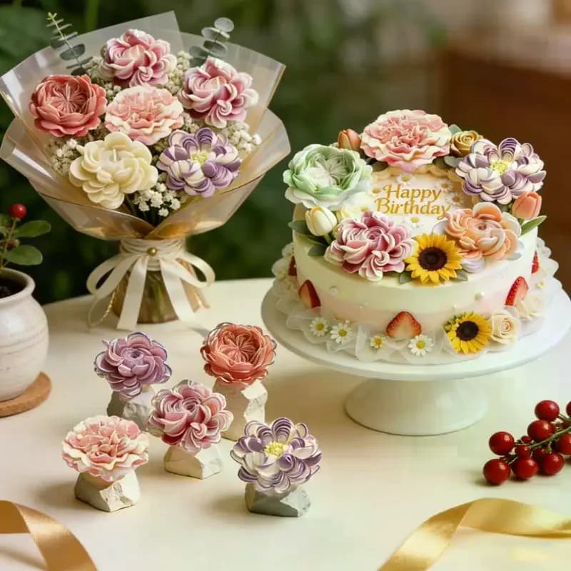 Stampi in Silicone a Forma di Fiore 3D per Ghiaccio, Pasticceria, Gelatina, Caramelle, Cioccolato, Decorazioni in Zucchero, Sapone - Accessori da Cucina