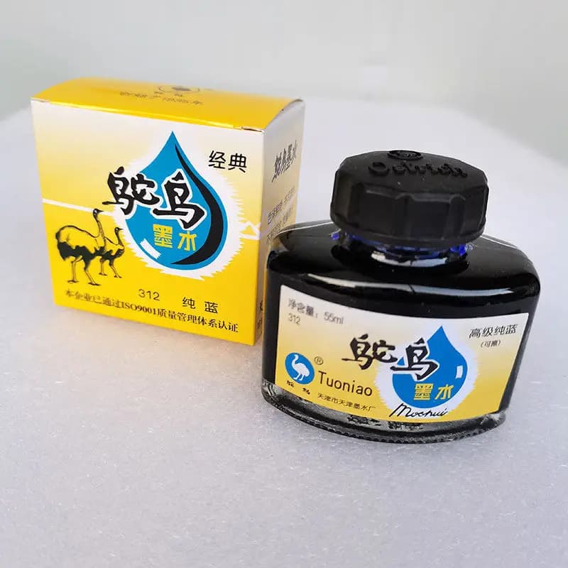 Ostrich Ink Fountain Pen Ink Carbon Black Blue-Black Waterproof Pure Blue 312 Erasable Office Classic Domestic Brand