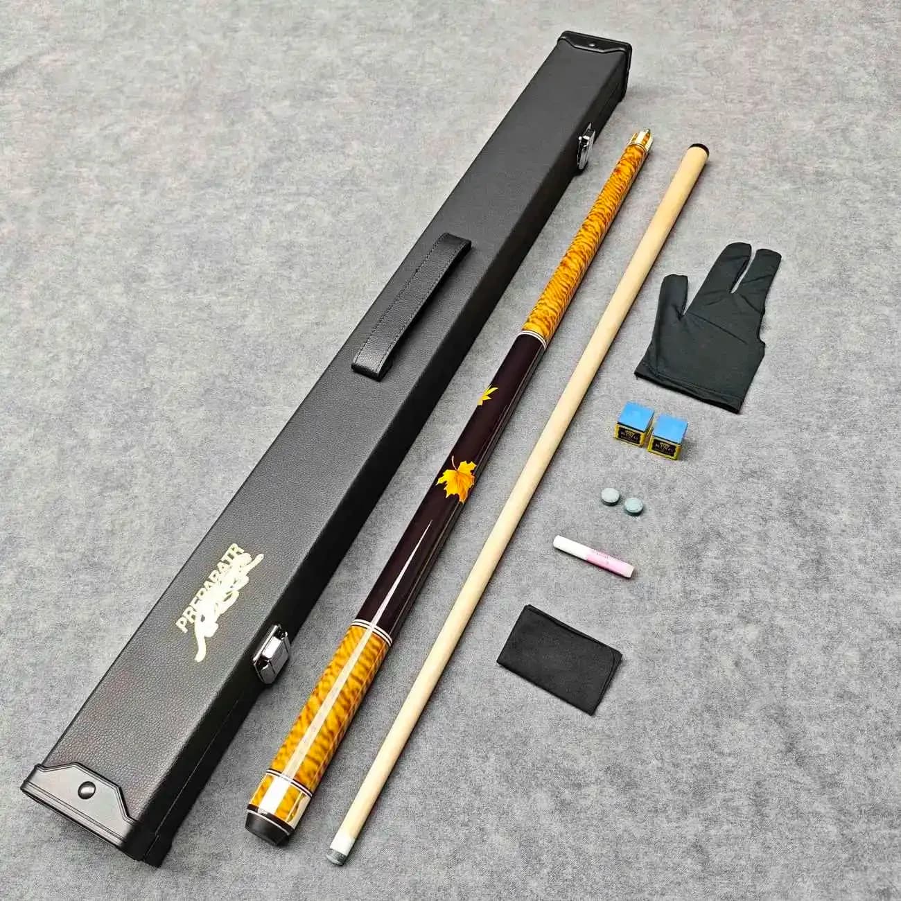 Stecca da biliardo per principianti professionisti, leggera e resistente con custodia, stecca con giunto centrale, punta da 9,8 mm, 11,5 mm, 13 mm.