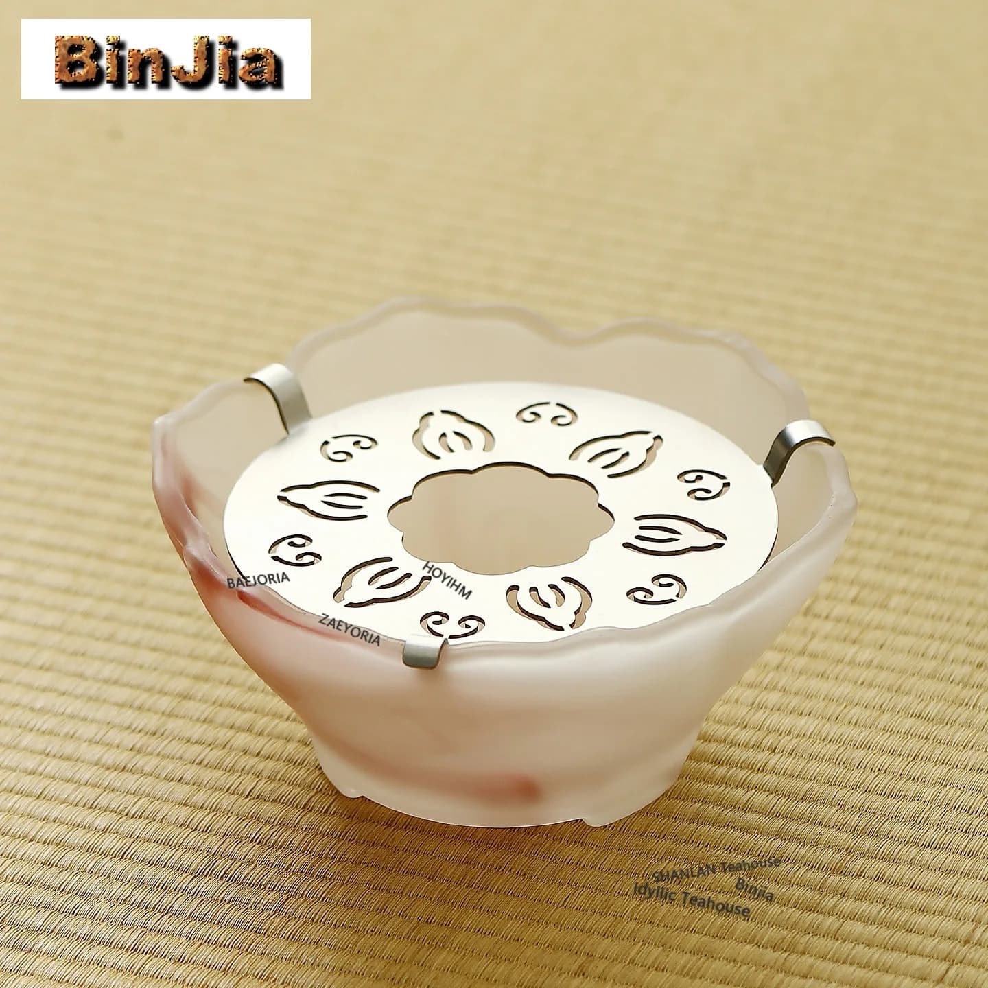 Floral-shaped Glazed Glass Tea Warmer Holder Candle Heater Stove Household Kettle Stand Baked Milk Jar Carbon Furnace Tea Items