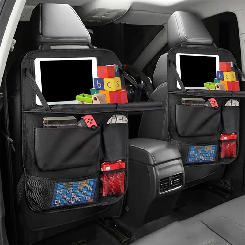 Organizer per seggiolino auto, custodia per schienale del sedile con design a prova di calcio per sedile anteriore, confezione da 1