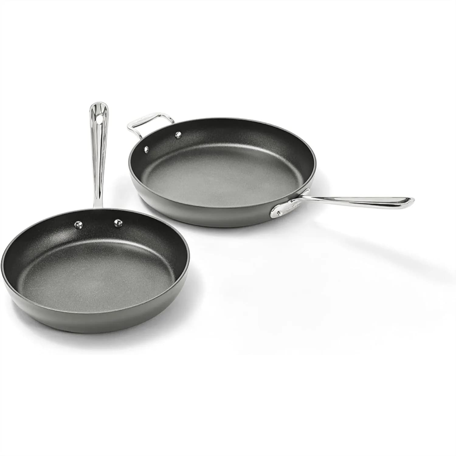 Set di padelle antiaderenti da 10 e 12 pollici, alluminio anodizzato duro, nero, 2 pezzi