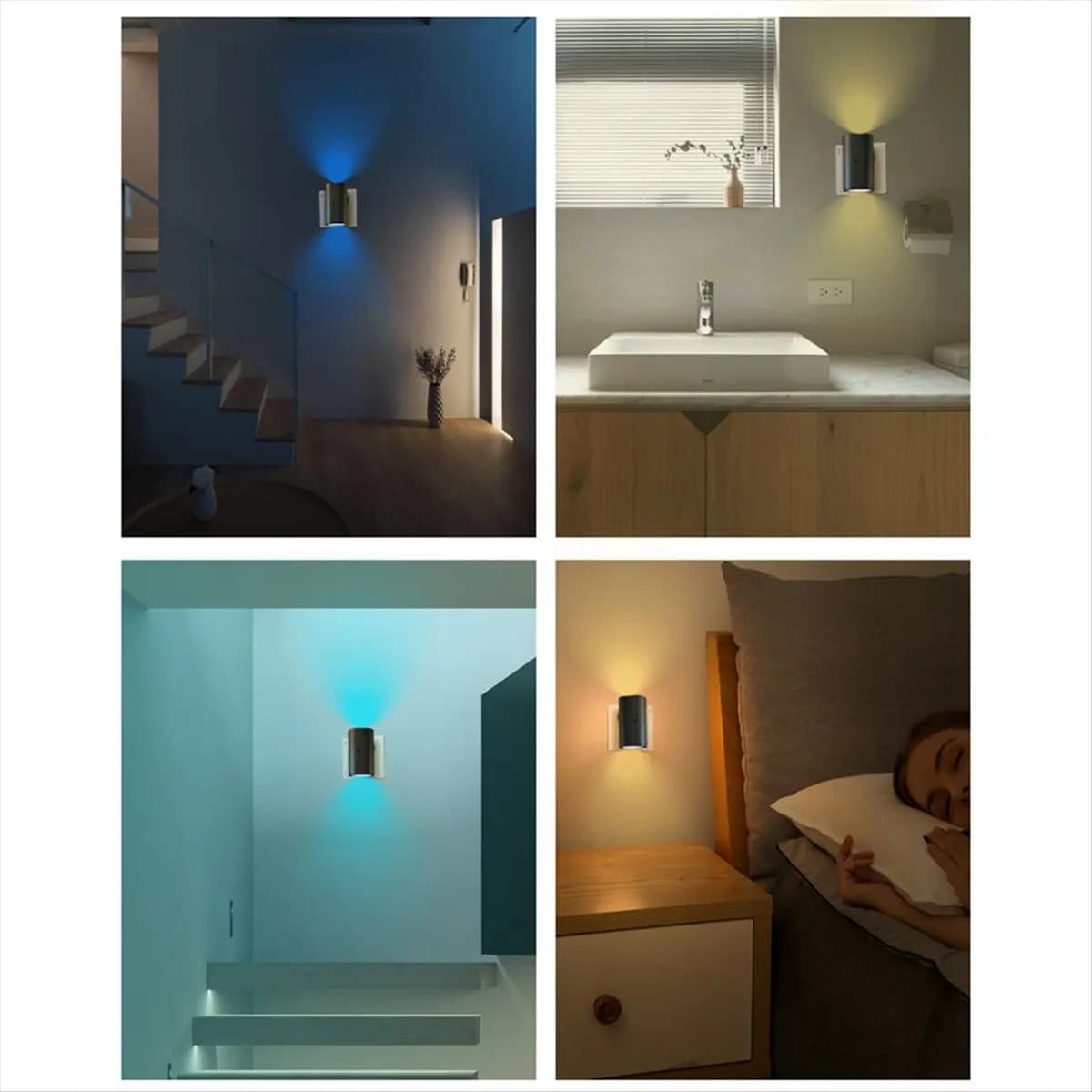 * N21R LED Wall Lamp RGB Intelligent Remote Control Night Light from Colorful Bedside Tablet for Bedroom Corridor Scale Wall Clasp Spina UK
