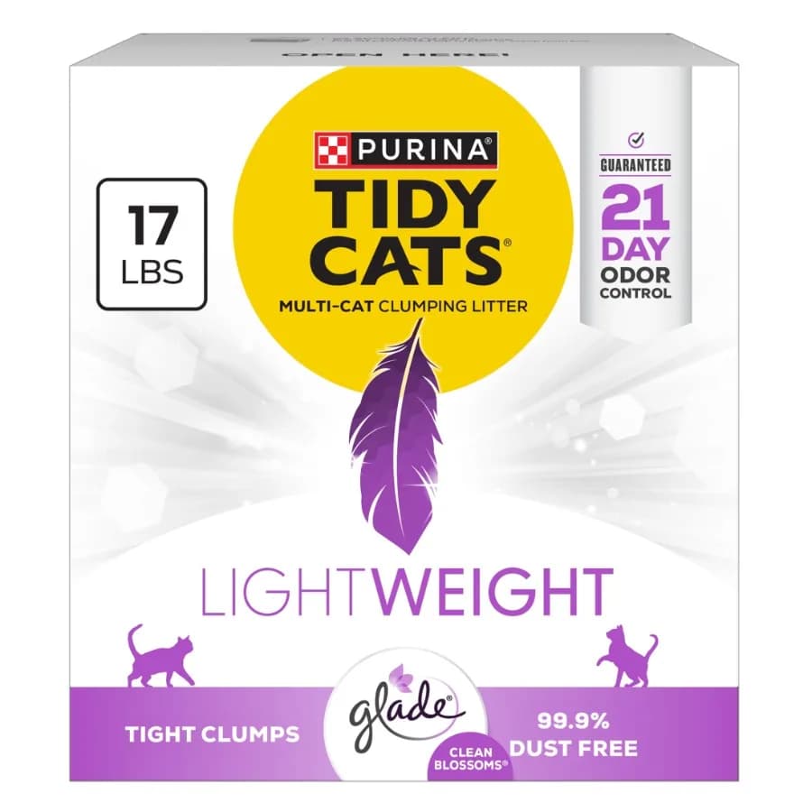 Lettiera Agglomerante Purina LightWeight con Profumo Glade Clean Blossoms per Uso Quotidiano in Ambienti Domestici, Efficace contro gli Odori