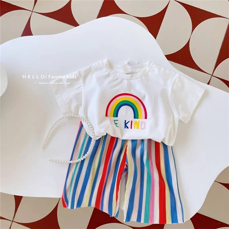 Set estivo per neonate 1-8 anni T-shirt moda per bambini + pantaloni a righe 2 pezzi Abbigliamento estivo per bambini Abiti per bambini Abiti a maniche corte