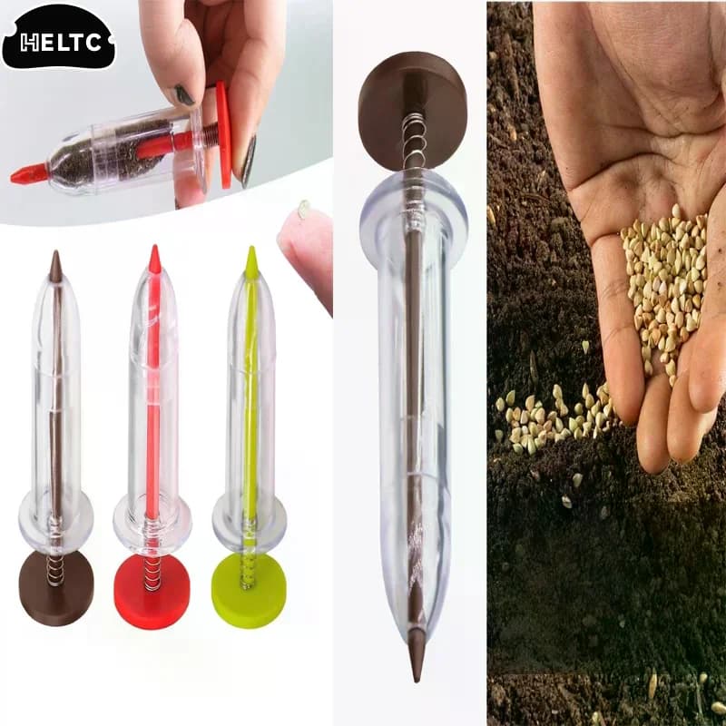 2Pcs Garden Sower Planter Mini Manual Seeder Dispenser For Seeding Flower Pot Flower Bed Gardening Seeder Tool