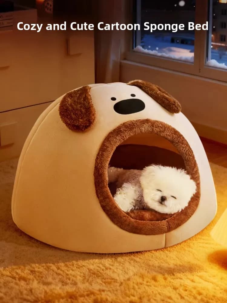 Cuccia per Cani Calda, Staccabile e Lavabile, Semi-Chiusa, Universale per Tutte le Stagioni, Nido per Cani di Piccola Taglia, Regalo del Servizio Clienti