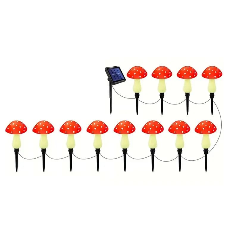 Nuove Luci Solari a Forma di Fungo per Decorazione Esterna di Giardini e Sentieri, Lampada IP65 per Decorazioni Festive