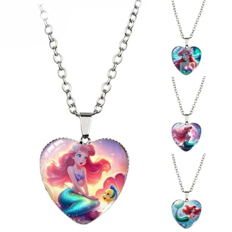 Accessories for necklace Anime Cartoon La Sirenetta, Cosplay Princess Ariel, Heart Shaped Figure, Kids Toys