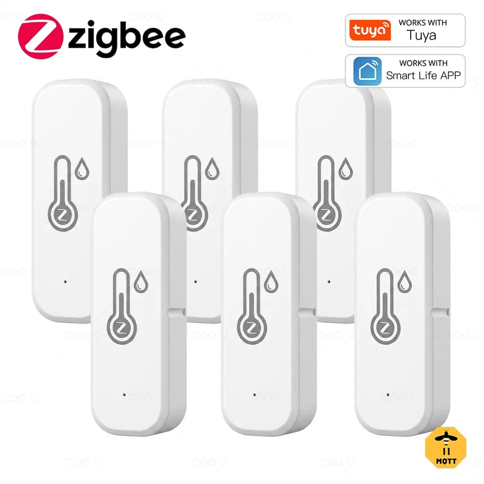 Tuya Zigbee Temperature & Humidity Sensor Battery Powered APP Remote Control Thermometer For Alexa Google Yandex Voice Control