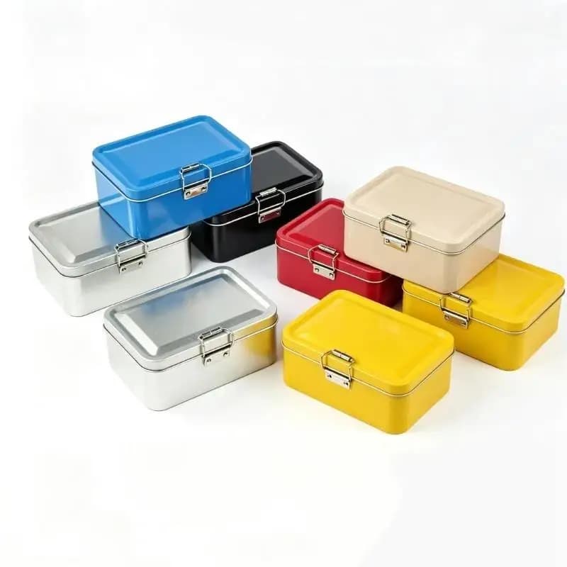 【xxx】Flip Cover Buckle Iron Box Solid Color With Lid Multifunctional Fishing Craft Storage Tin Metal Fishhook Organizer Case[ZH]