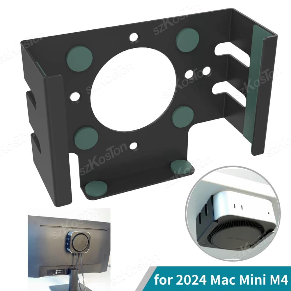 Support under the desk for 2024 Mac Mini M4 Desktop Computer Monitor Support Space-saving Brace for Mac Mini M4 Pro PC Accessories