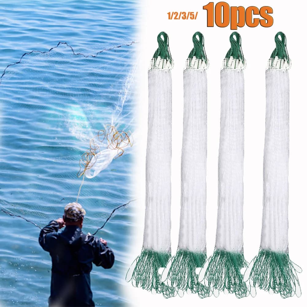 1/2/3/5/10 Pcs rete da pesca Fish Mesh Trap monofilamento rete da imbrocco attrezzatura da pesca all'aperto