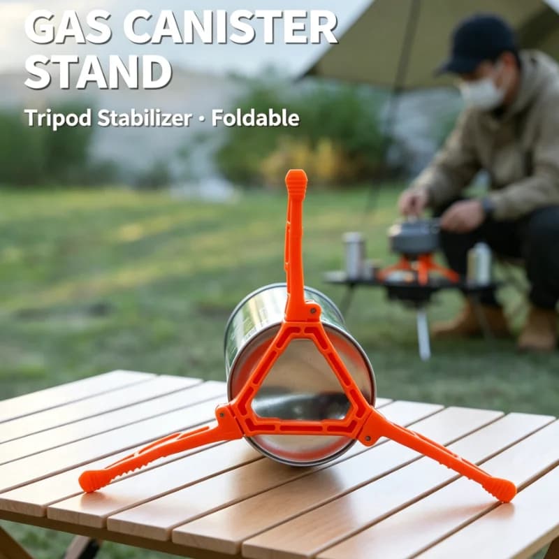 10pcs Outdoor foldable gas tank rack, tripod rack, portable flat storage tank, camping stove, plastic accessories