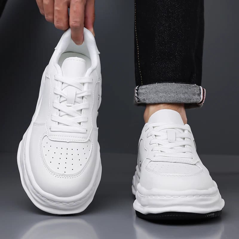 Spring and Summer Men's Shoes,NewBreathable Sneakers, Men's Trendy and Versatile Thick-Soled White Shoes,Sports and Casual Shoes