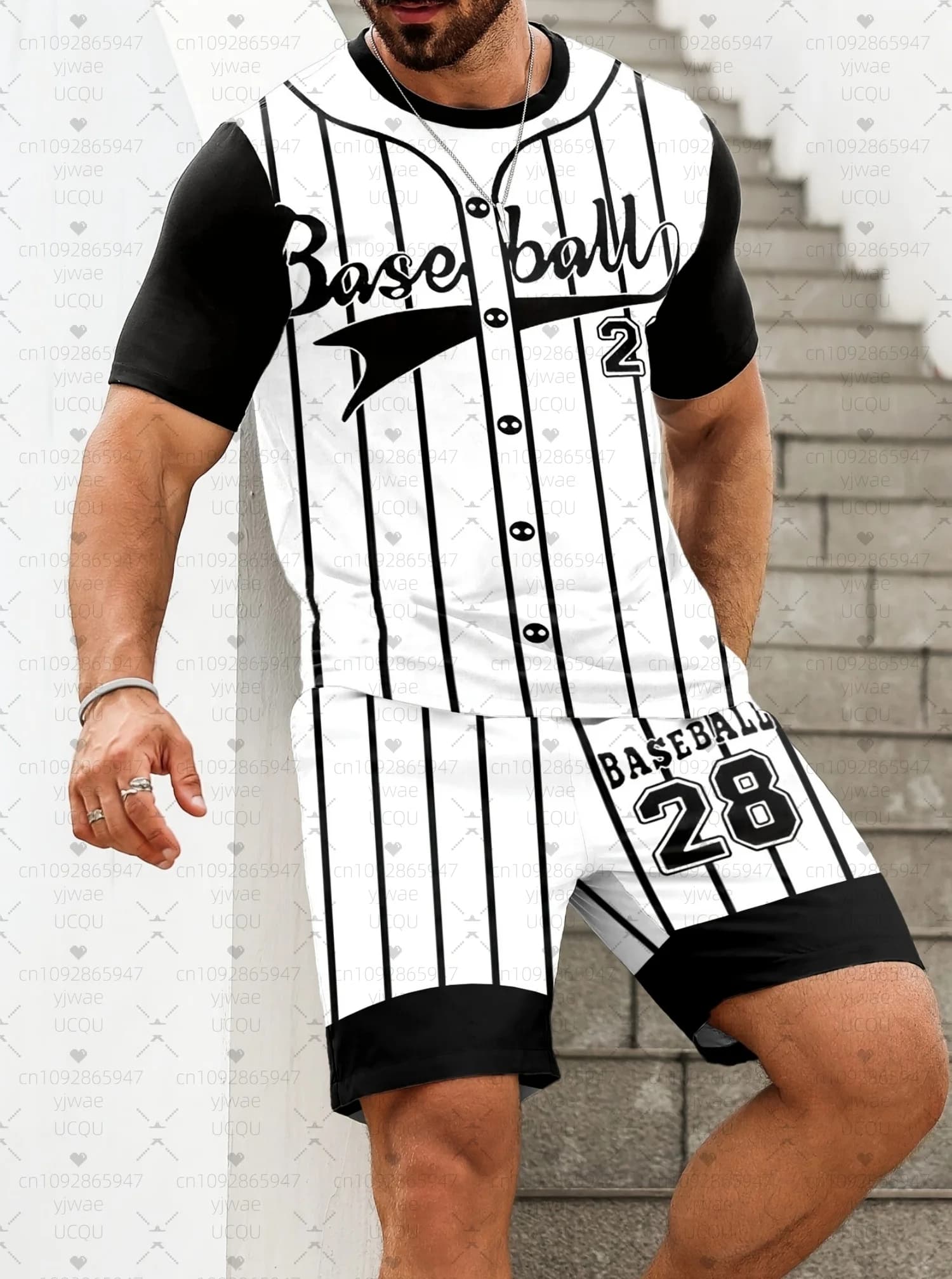 2026 Uomini di estate 2 pezzi Set Mens Basket No.28 Stampa a strisce T-shirt Pantaloncini Set Uomini adulti Jogging Plus Size Tuta 2 pezzi Set