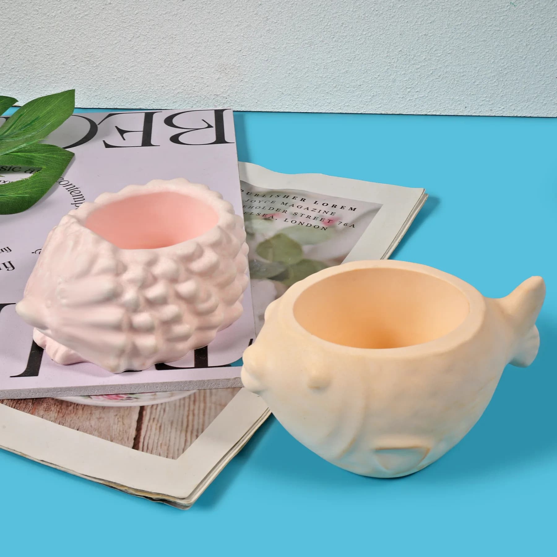 Pesce Gufo Animali Forma Vaso di fiori in cemento Vaso di stoccaggio in gesso Stampo in silicone Conchiglia Mini Piante grasse Vaso Candela Tazza Stampi